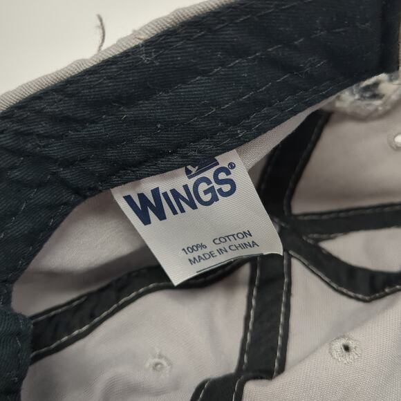 Carolina Beach 1857 North Carolina Strapback Baseball Cap Gray One Size Wings - Picture 9 of 9